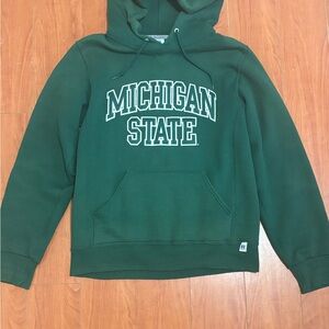 Vintage Michigan State MSU Russell Athletic Hoodie - Y2K Green - Small